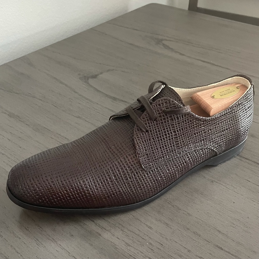 MOVING SALE! Men’s 10, Maison Forte Brown Leather Lace Ups - Picture 4 of 8